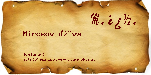 Mircsov Éva névjegykártya