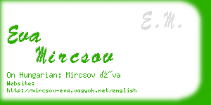 eva mircsov business card